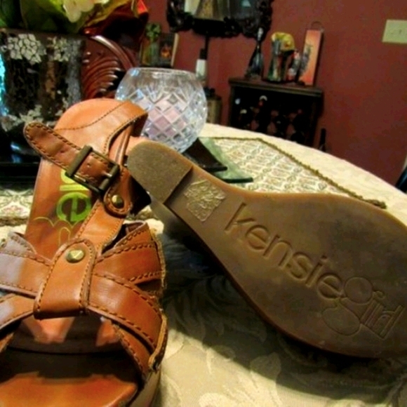 🤎 Fantastic Vintage Dark Tan Genuine Leather Mega Platform Sandal - Size 7.5 - Picture 5 of 6